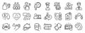 Set of People icons, such as Smile face, Online education, Interview documents. Vector