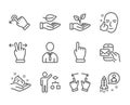 Set of People icons, such as Touchscreen gesture, Messenger mail, Helping hand. Vector