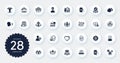 Set of People icons, such as Volunteer, Blood donation and Woman flat icons. For website design. Vector