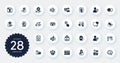 Set of People icons, such as Woman read, Approved checkbox and Remove team flat icons. For website design. Vector