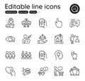 Set of People outline icons. Contains icons as Buyer think, Search employee and Group elements. For website. Vector