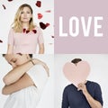 Set of people portraits with love concepts Royalty Free Stock Photo