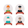 Set of people professions icons. flat design