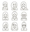 Set of people stylish avatars for profile page.