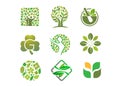 Set of People Tree Logo Royalty Free Stock Photo