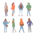 Set of people in Warm Clothes, Full Length Vector