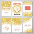 Set of perfect wedding templates with golden