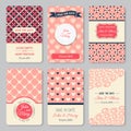 Set of perfect wedding templates with pattern