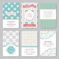 Set of perfect wedding templates with pattern