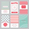 Set of perfect wedding templates with pattern