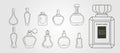 set of perfume bottles line art vector object illustration design, perfume bottle glass logo design Royalty Free Stock Photo