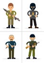 Set of personages. Terrorists and offenders Royalty Free Stock Photo