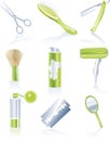 Set of personal haircare icons