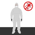 A set of Personal Protective Equipment or PPE suit for hospital officer healthcare to prevent virus infection Covid19 vectors and Royalty Free Stock Photo