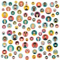 Set of persons, avatars, people heads different nationality in flat style. Vector