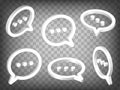 Set of perspective projections 3d model of Chat icon on transparent background. Message symbol 3d icon