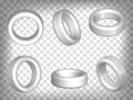 Set of perspective projections 3d torus model icons on transparent background.  3d torus.  Abstract concept of graphic elements fo Royalty Free Stock Photo