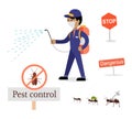 Set of Pest Control Banner Royalty Free Stock Photo