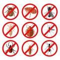 Set of pest insect icons