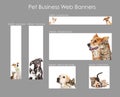 Set of Pet Business Web Banner Templates Royalty Free Stock Photo