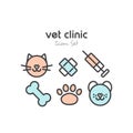 Set of Pet Veterinary Clinic Shop Icons