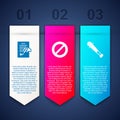 Set Petition, Ban and Baseball bat with nails. Business infographic template. Vector