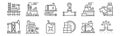 Set of 12 petroleum icons. outline thin line icons such as blowout, barrel per day, booster, power plant, oil, oil refinery