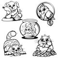 Set of pets vector illustration