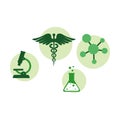 set of pharmaceutical logo design. custom pharmacy laboratory research science vector symbol design Royalty Free Stock Photo