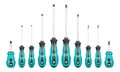 Set of Philips and flathead screwdrivers blue color on isolated white background Royalty Free Stock Photo