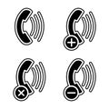 set of phone call handset icon. Element of phone for mobile concept and web apps icon. Glyph, flat icon for website design and