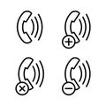 set of phone call handset icons. Element of phone icons for mobile concept and web apps. Thin line icons for website design and de