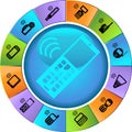 Set of Phone Icons - Wheel Royalty Free Stock Photo