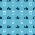Set Photo camera and Open matchbox and matches on seamless pattern. Vector Royalty Free Stock Photo
