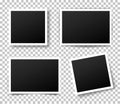 Set of photo frame. Retro Photo Frame Template for your photos. White plastic border on a transparent background. - stock vector Royalty Free Stock Photo