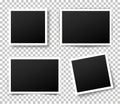 Set of photo frame. Retro Photo Frame Template for your photos. White plastic border on a transparent background. - stock vector Royalty Free Stock Photo