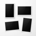 Set of photo frame with shadow. Realistic photo border template. Vector illustration isolated on white background Royalty Free Stock Photo