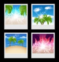 Set photo frames with beaches Royalty Free Stock Photo