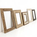 Photo frames with blanks isolated on yellow background