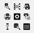 Set Photo retouching, Neural network, Chat bot, Algorithm, Server, Binary code, Artificial intelligence robot and Royalty Free Stock Photo