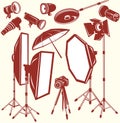 Set of photo studio equipment Royalty Free Stock Photo