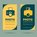 Set of photographer, photo studio business card design template,