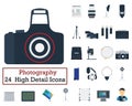 Set of 24 Photography Icons Royalty Free Stock Photo