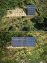 Set of photos of installing and ready solar panels Royalty Free Stock Photo