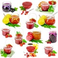 Jam in jar isolated set Royalty Free Stock Photo