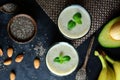 Delicious and Healthy Avocado and Banana Smoothie with Chia Seeds Royalty Free Stock Photo