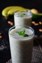 Delicious and Healthy Avocado and Banana Smoothie with Chia Seeds Royalty Free Stock Photo