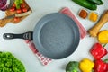 Frying Pan with Various Vegetables