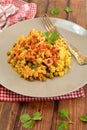 Chicken Risotto with Vegetables and Turmeric Royalty Free Stock Photo