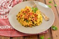 Chicken Risotto with Vegetables and Turmeric Royalty Free Stock Photo